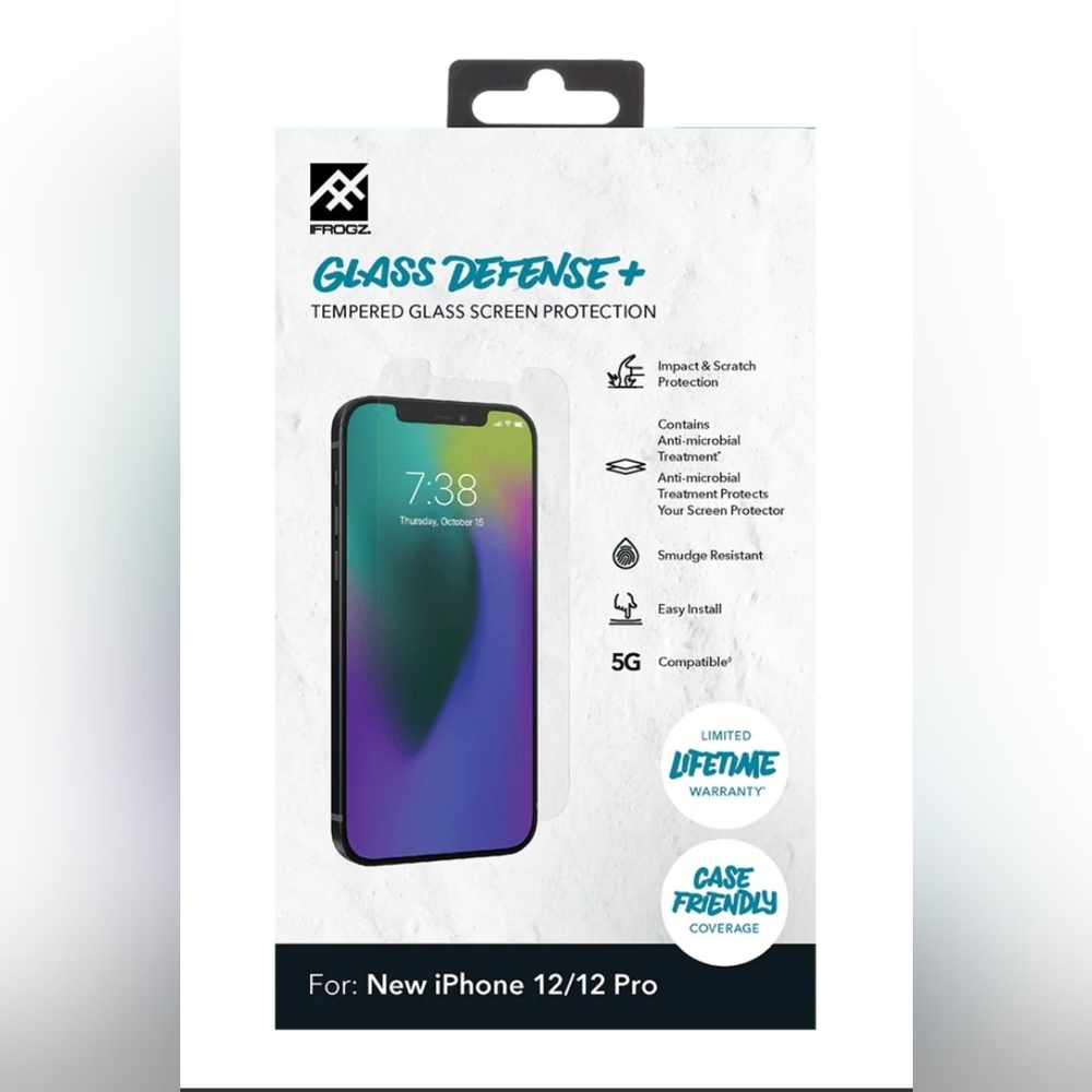 IFrogz Glass Defense+ Screen Protector for iPhone 12/12 Pro